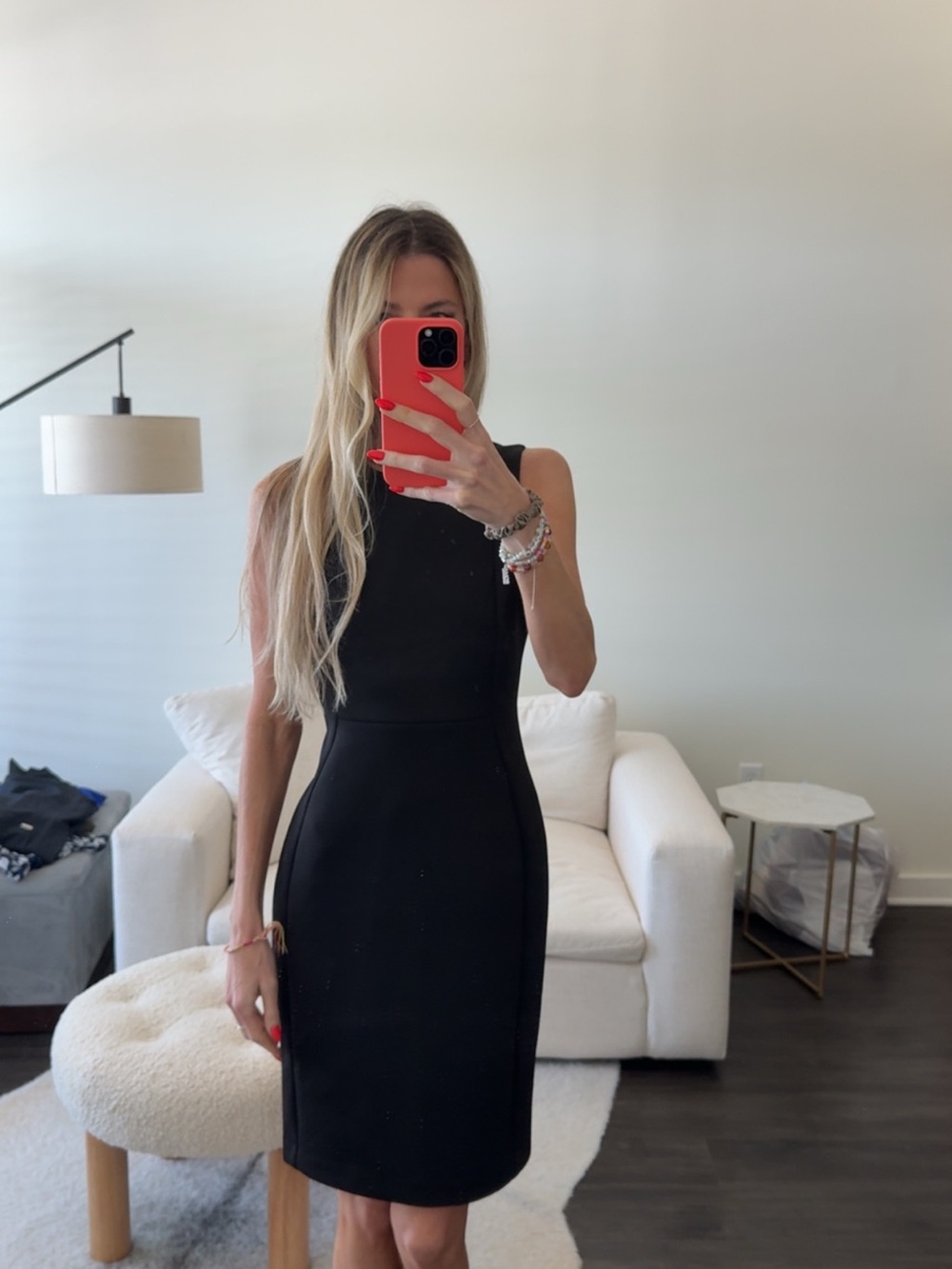 Calvin Klein Black Sleeveless Midi Sheath Dress